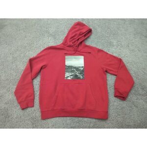 H&M Hoodie Mens Large Silence Mountain Graphic Pullover Sweatshirt Kangaroo Pock